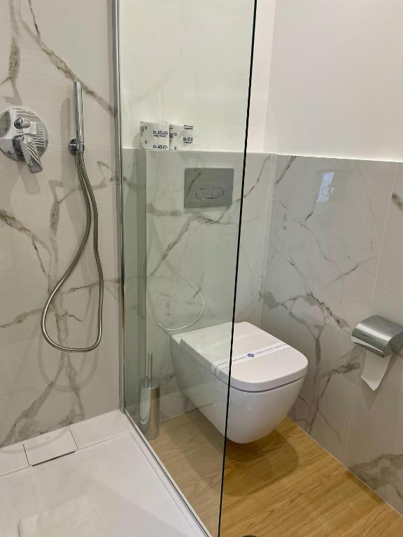 Koupelna v ubytování Hotel Patria
