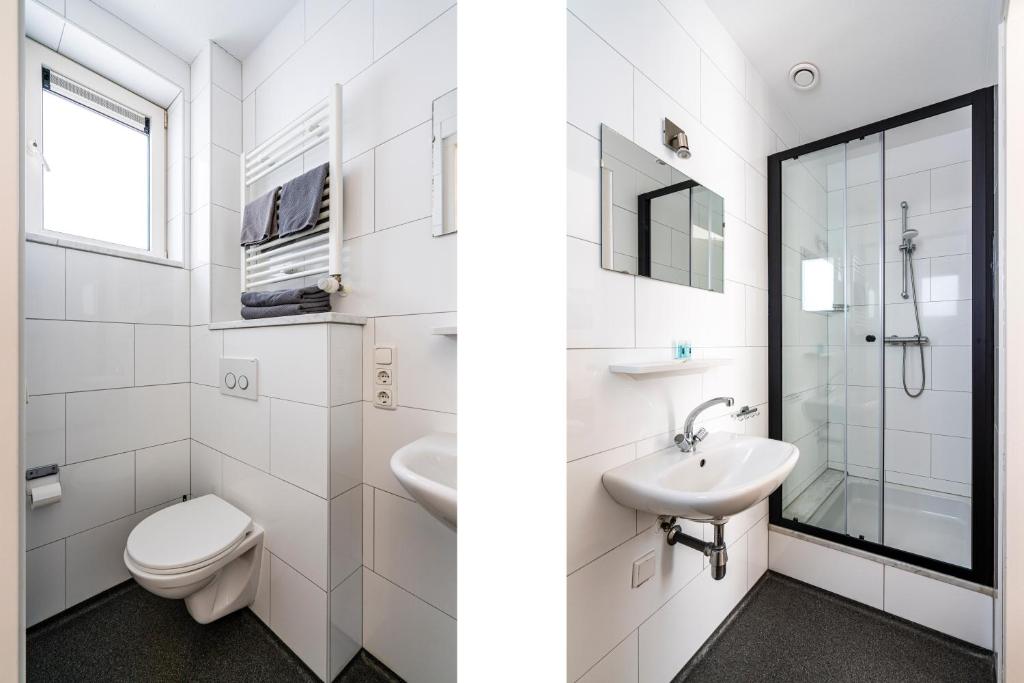 Koupelna v ubytování Duinhotel Haga