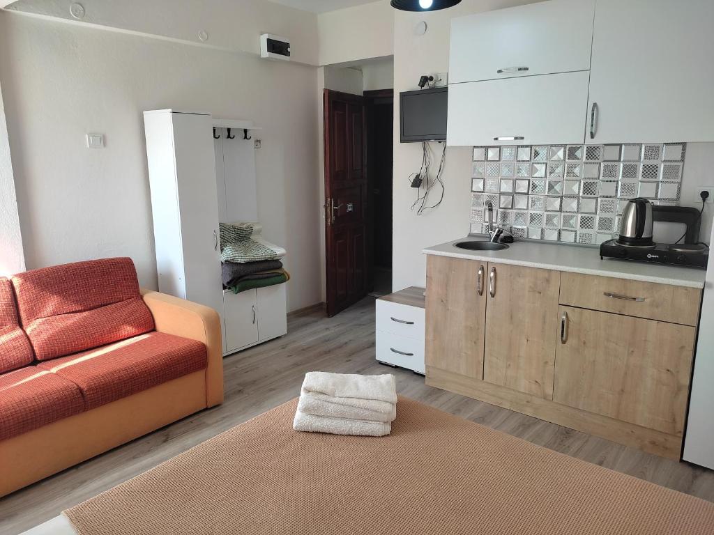 A kitchen or kitchenette at Garden Prizma Rooms&Aparts