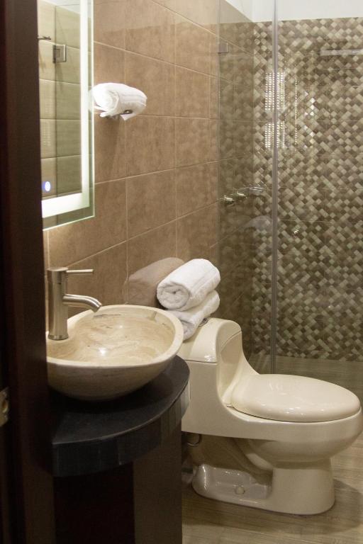 Koupelna v ubytování Nueve Agaves Hotel