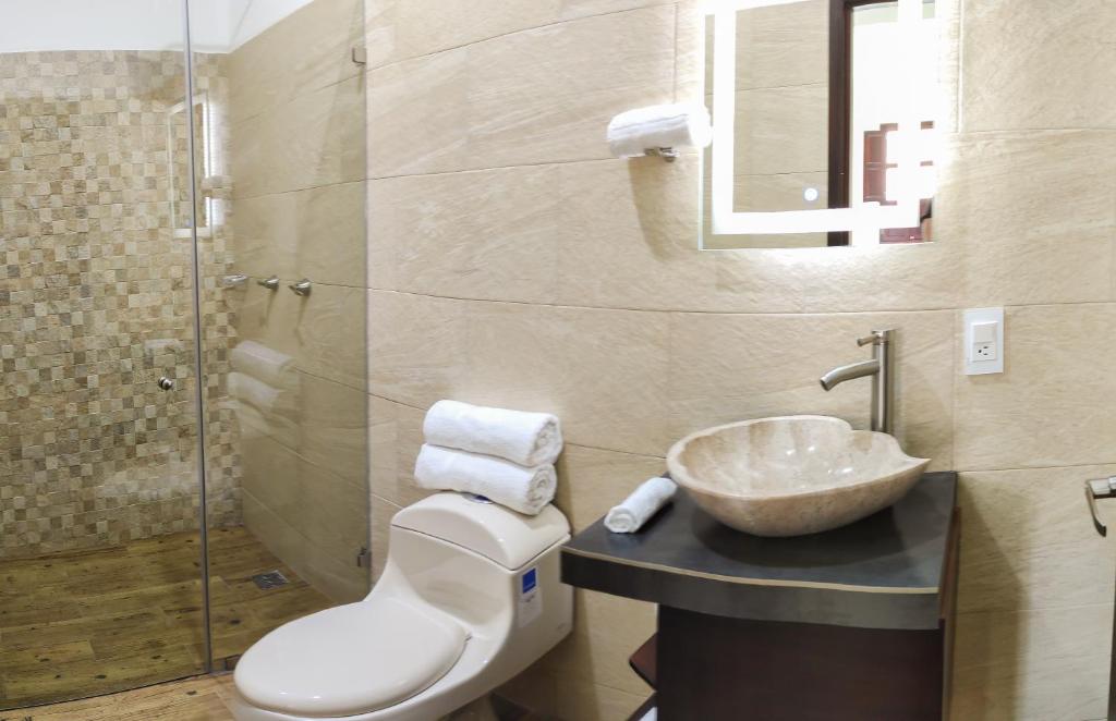 Koupelna v ubytování Nueve Agaves Hotel