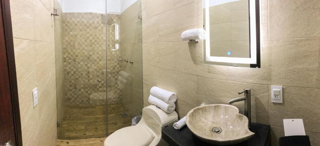 Koupelna v ubytování Nueve Agaves Hotel