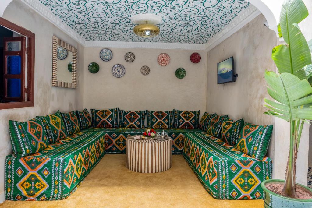 Posezení v ubytování Riad Nowara Marrakech