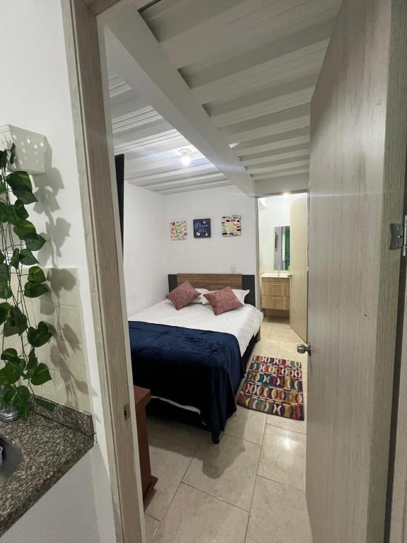 Postel nebo postele na pokoji v ubytování Apartaestudio astromelias A