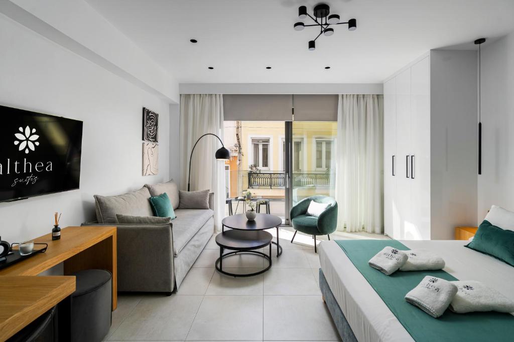 Posezení v ubytování Althea Suites