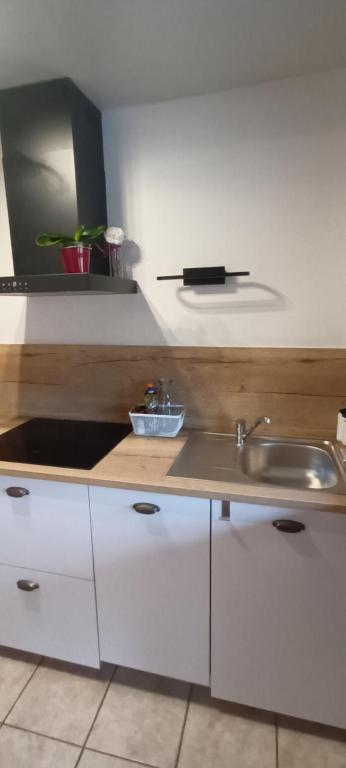 Kuchyň nebo kuchyňský kout v ubytování Chambres d'Hôtes Arnold