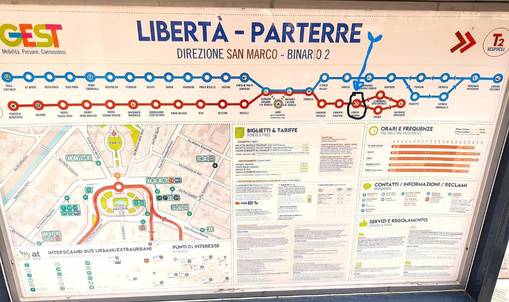 mapa metra ligerta paris w obiekcie Casa Deva we Florencji