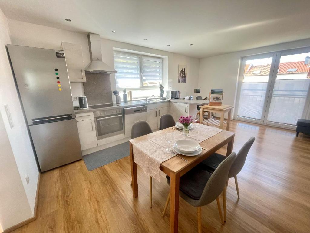 Kuchyň nebo kuchyňský kout v ubytování Ferienwohnung Kostecki