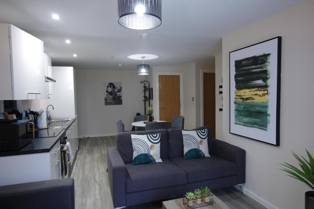 Χώρος καθιστικού στο Apartment near Manchester Centre Ideal Sport or Gigs Sleeps 6 People