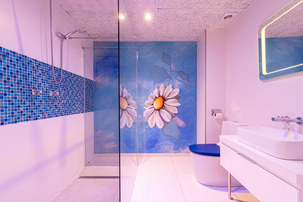 Koupelna v ubytování Hotel Montmar