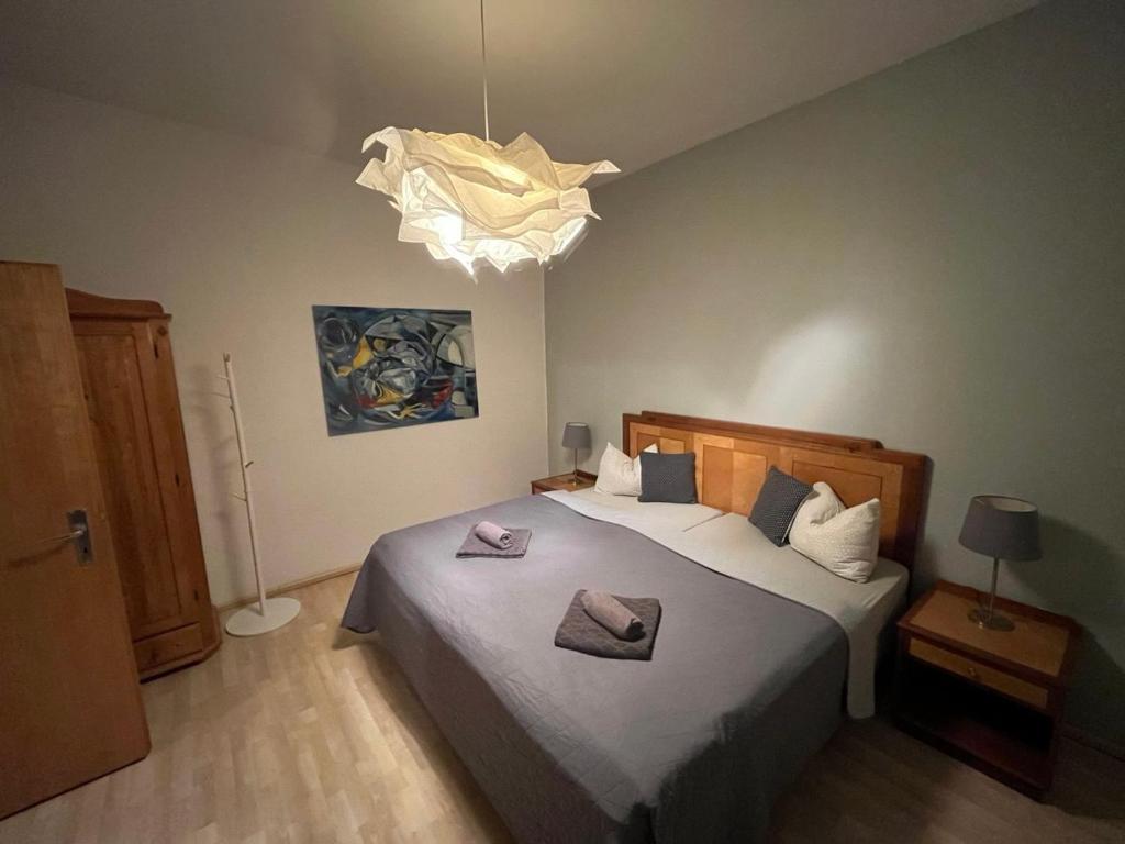 Postel nebo postele na pokoji v ubytování Art Apartment - Harz