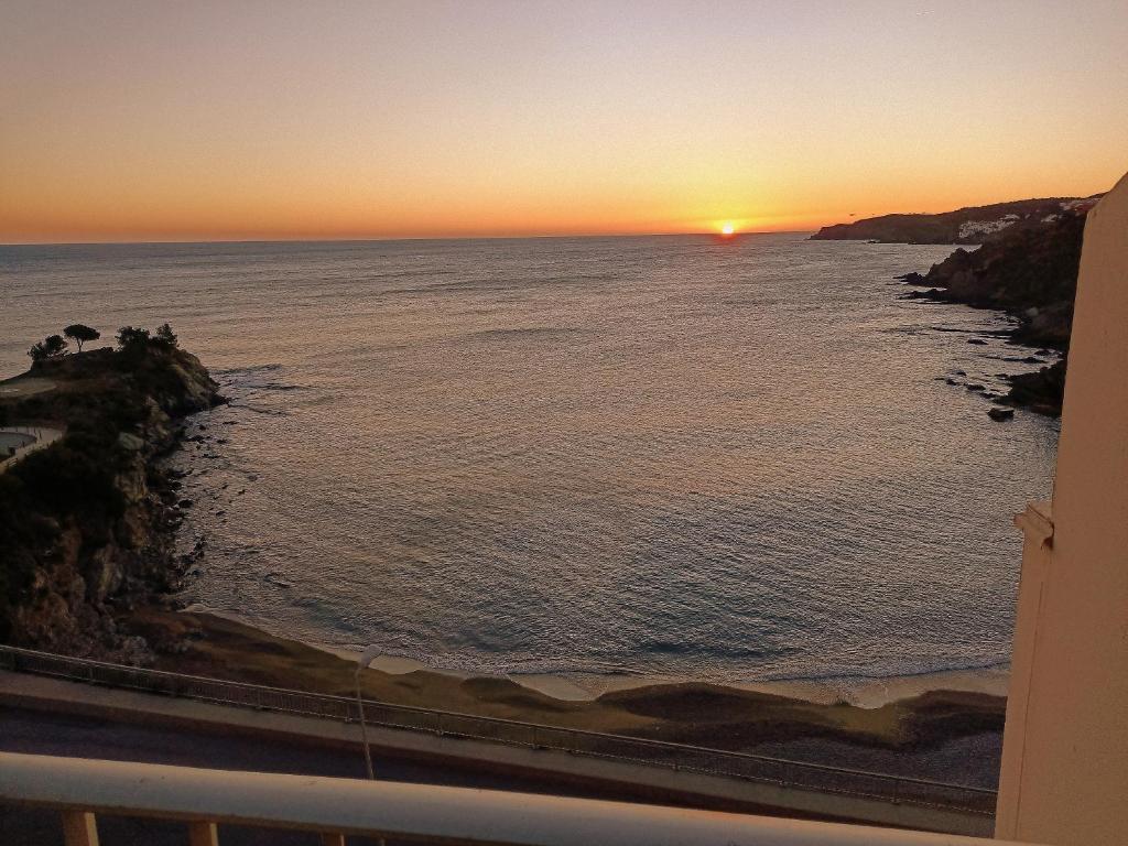 d'un balcon offrant une vue sur l'océan. dans l'établissement Le Rooftop Des Elmes, T2 Vue mer, à Banyuls-sur-Mer