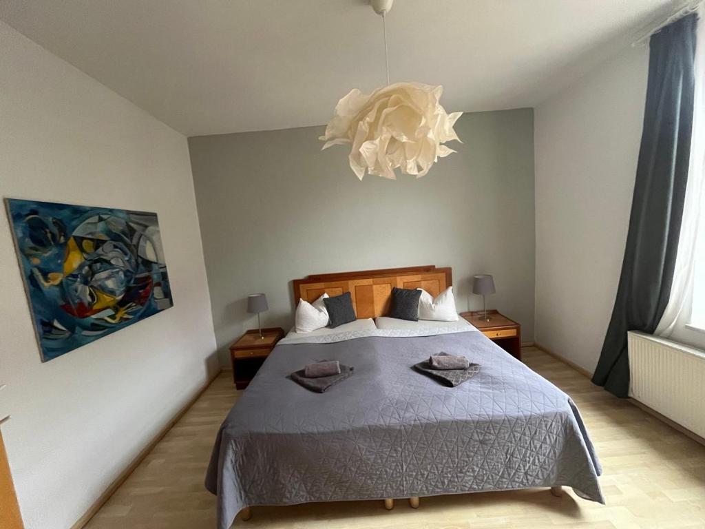 Postel nebo postele na pokoji v ubytování Art Apartment - Harz
