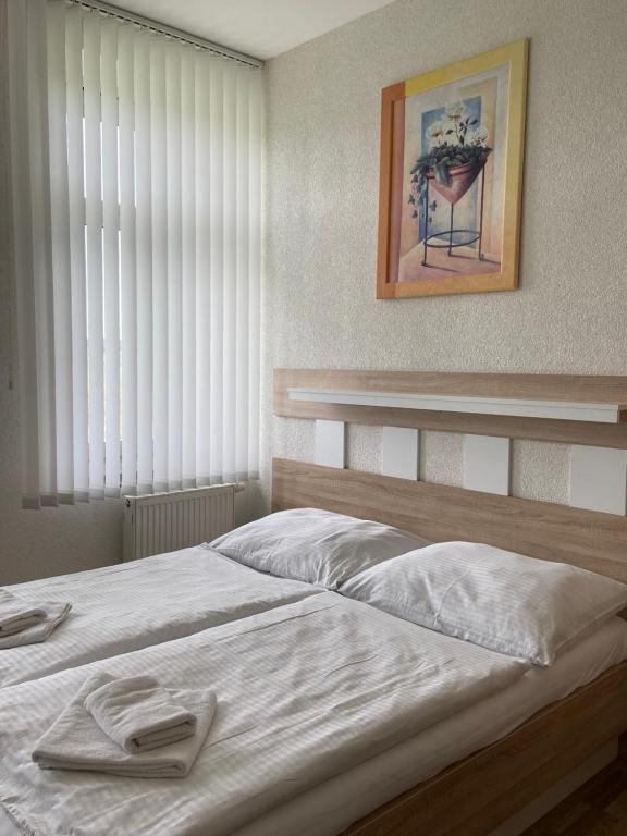 Postel nebo postele na pokoji v ubytování Penzion Obora