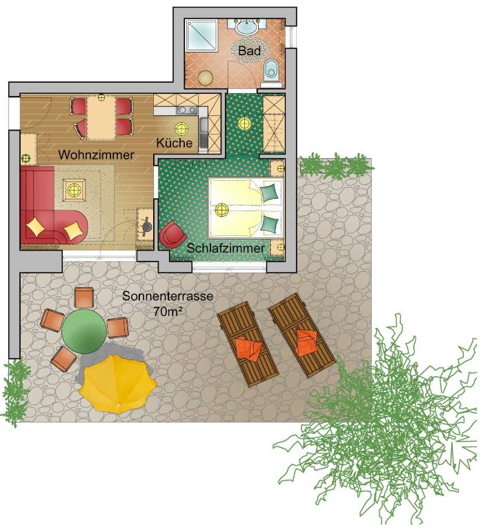 Plán poschodí v ubytovaní Appartements Kristall