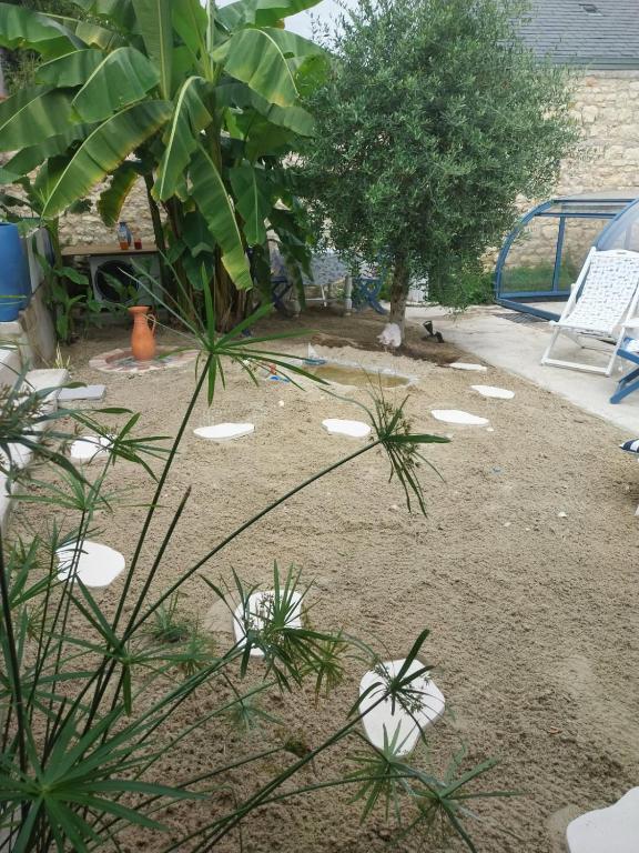 Zahrada ubytování Chambre bleue avec accès plage