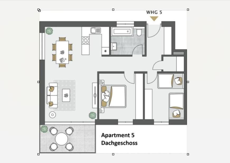 Půdorys ubytování Urban-Apartmenthaus zwischen Berg und See