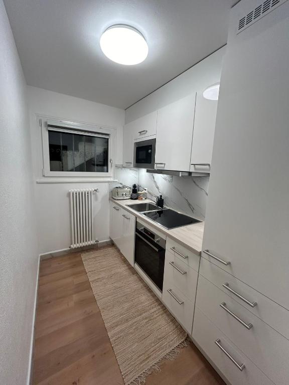 Kuchyň nebo kuchyňský kout v ubytování L'Appart Riviera vue panoramique