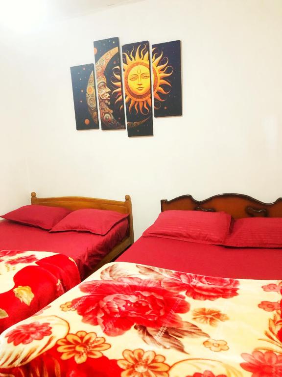 Postel nebo postele na pokoji v ubytování Mountain view homestay