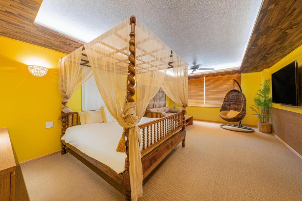 Postel nebo postele na pokoji v ubytování Homm Stay Nagi Sanjo Kyoto By Banyan Group