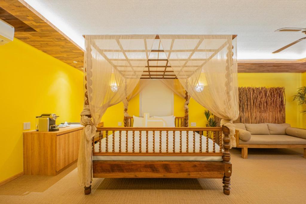 Postel nebo postele na pokoji v ubytování Homm Stay Nagi Sanjo Kyoto By Banyan Group