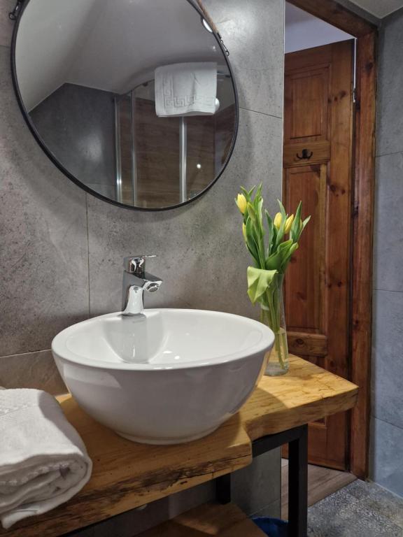 Koupelna v ubytování Zielony Jeleń - sauna i jacuzzi