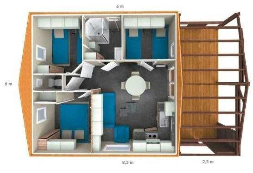 Palanda nebo palandy na pokoji v ubytování Chalet 3 étoiles - Piscine - ccbbbd0