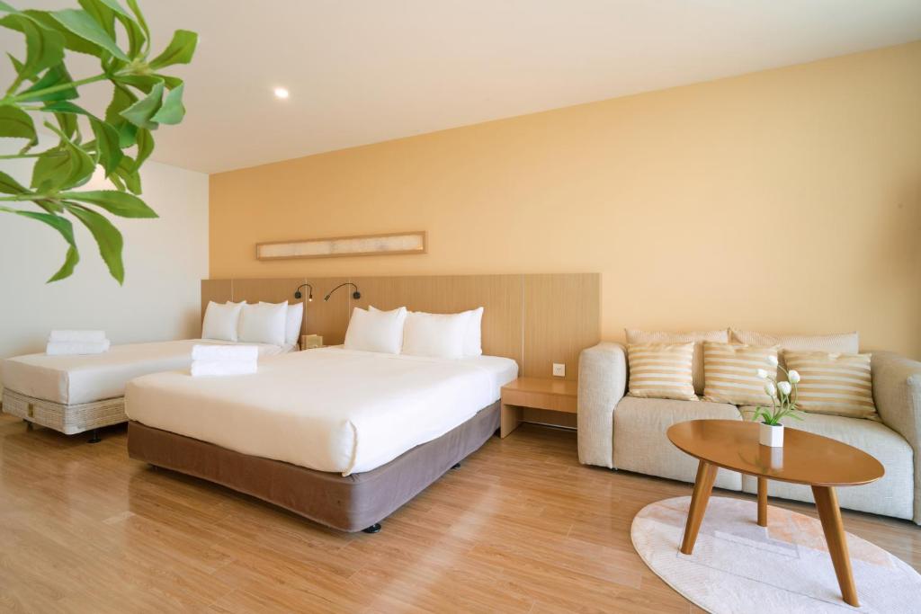 Postel nebo postele na pokoji v ubytování S Lux Apartment Starcity with Sea View
