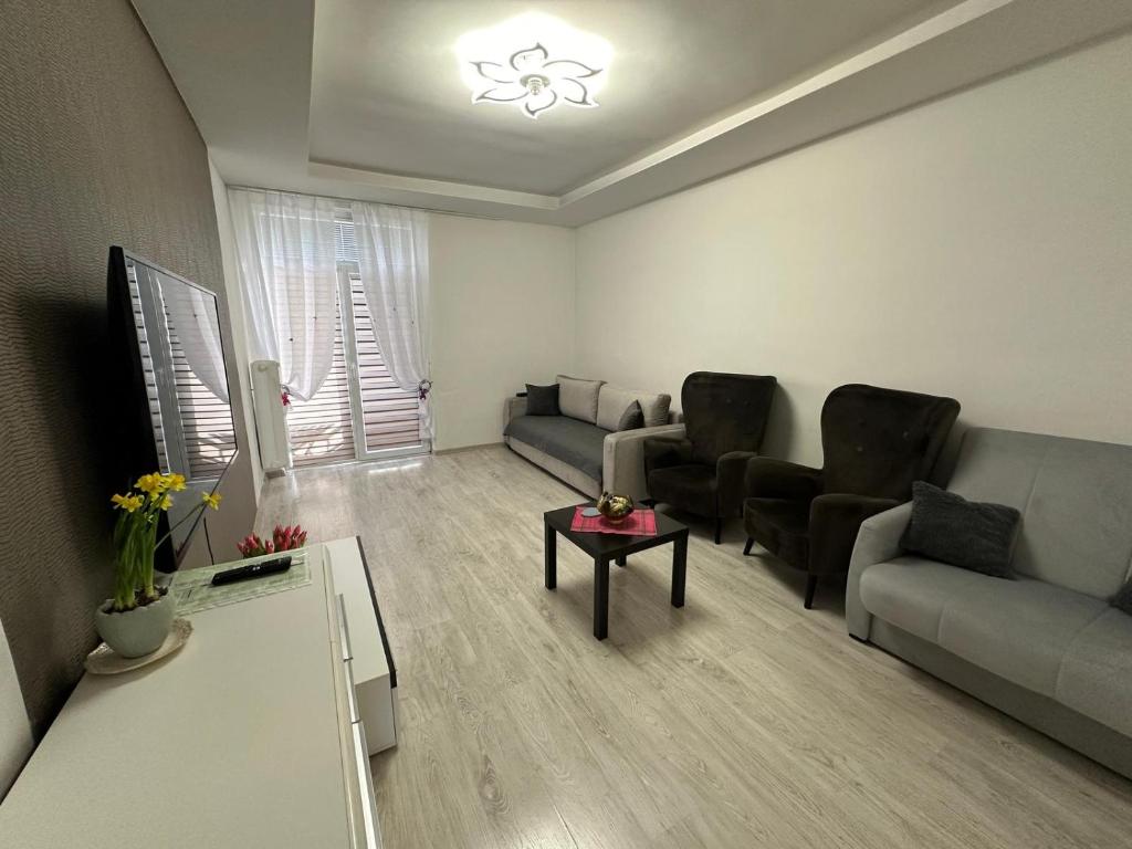 Televízia a/alebo spoločenská miestnosť v ubytovaní Centrum Apartment Lipowa 12
