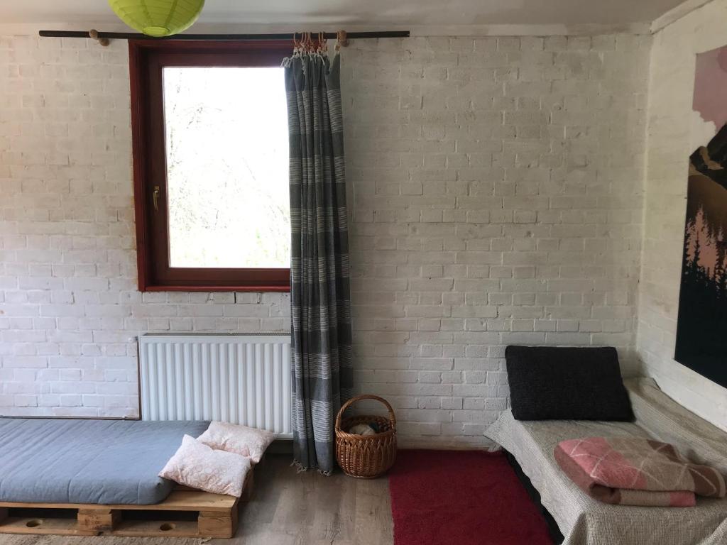 a bedroom with a bed and a window at Kokin Brod Apartments in Kokin Brod