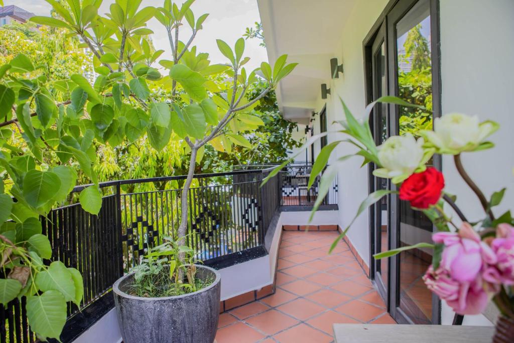 Balkón nebo terasa v ubytování La Rose Suites