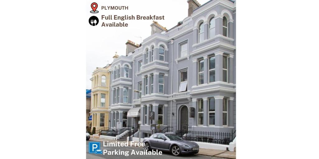 a building with a car parked in front of it at The Grosvenor Plymouth in Plymouth