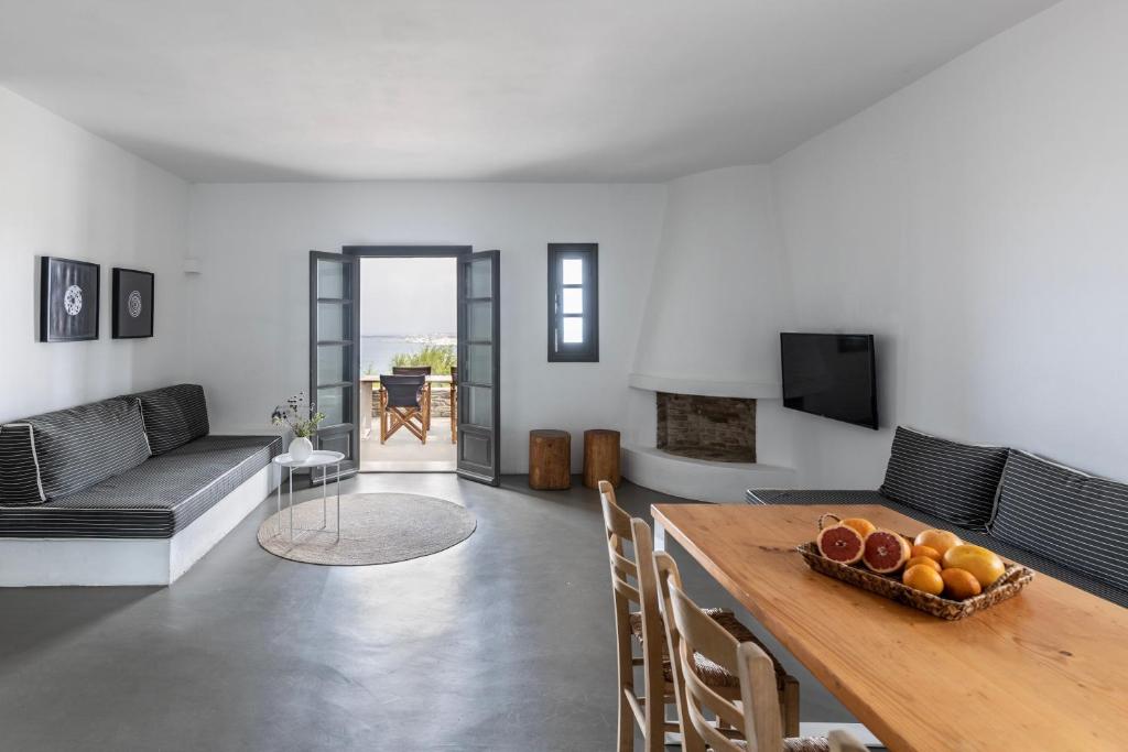 Posezení v ubytování Acron Villas Paros
