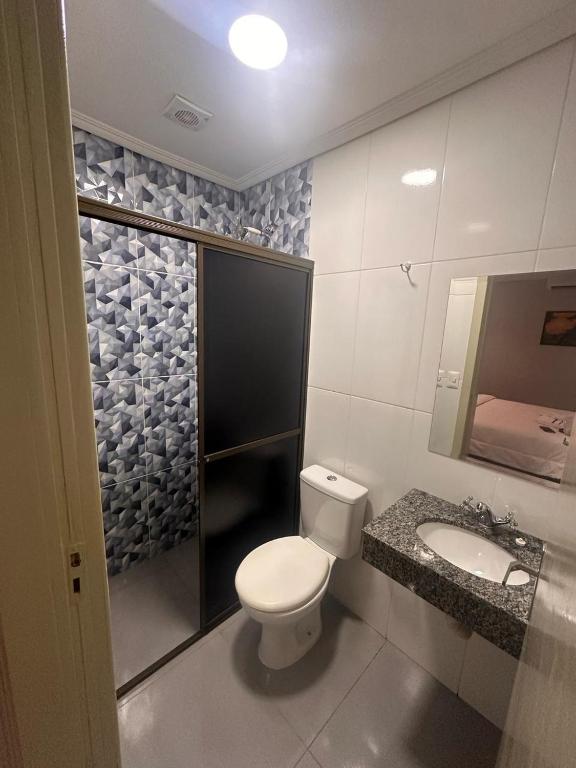Koupelna v ubytování Hotel margarita s