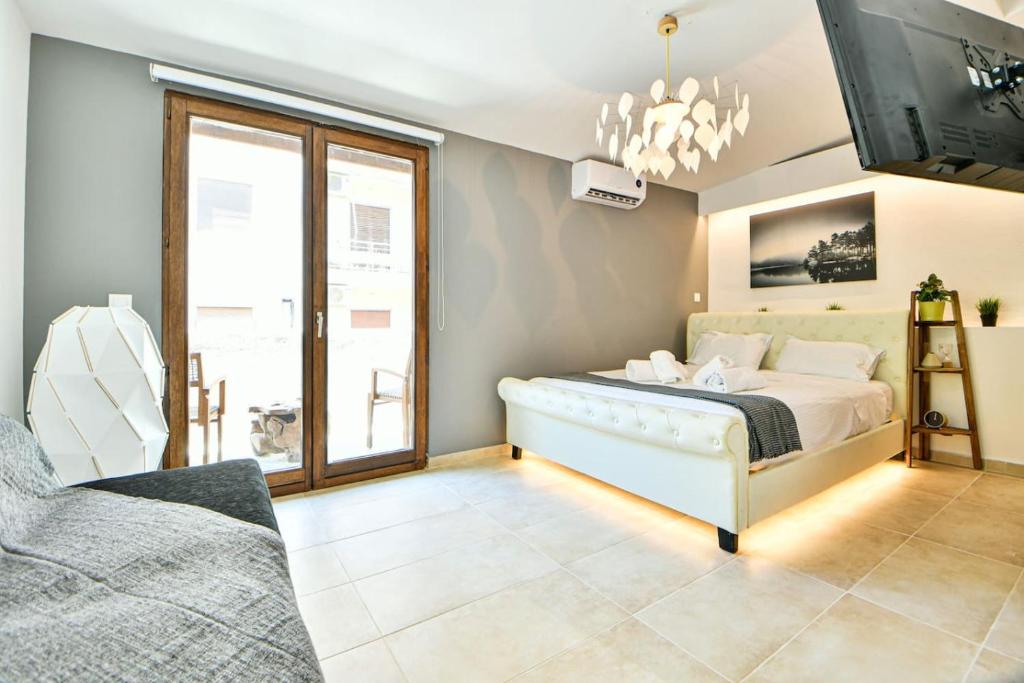 Postel nebo postele na pokoji v ubytování Cozy Flat in Central Athens - Papaver