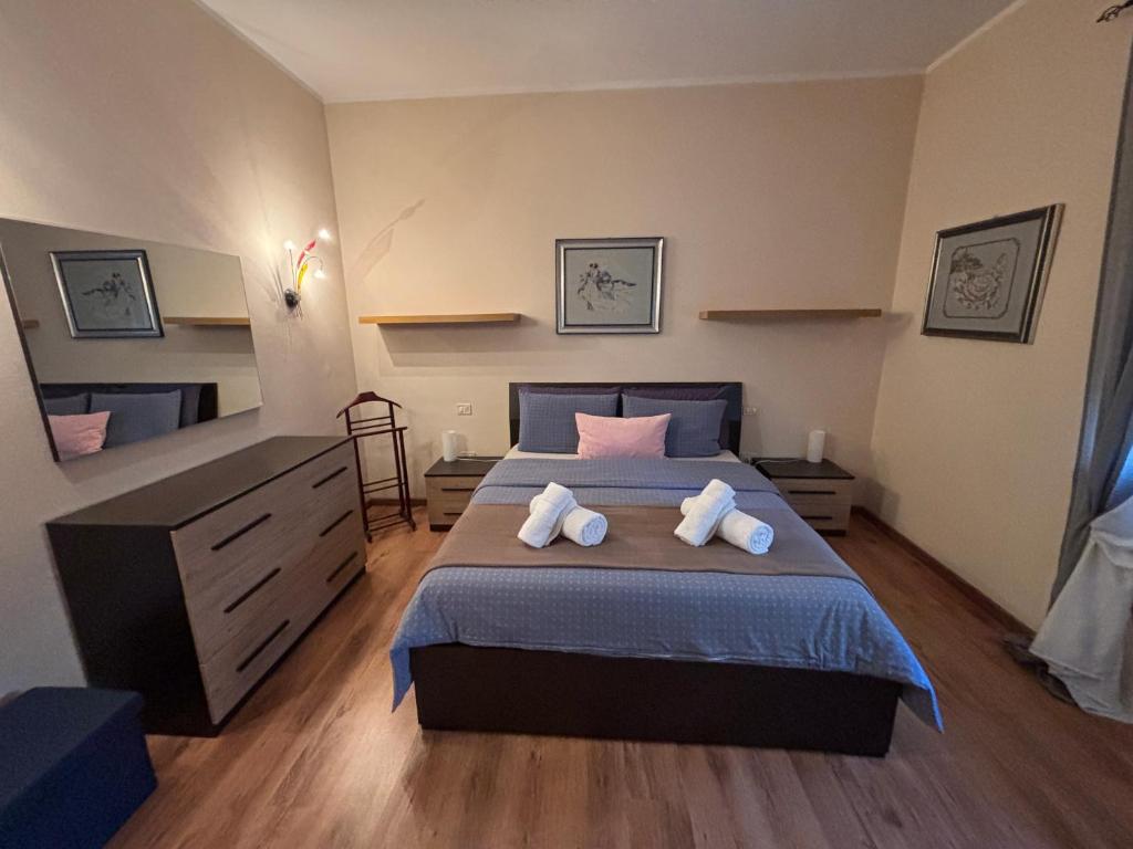 Postel nebo postele na pokoji v ubytování Due passi dal Te