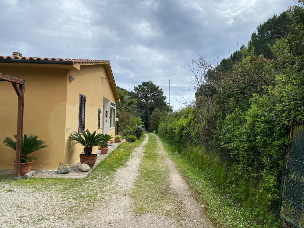 a dirt road in front of a house at La Villetta in Lacona