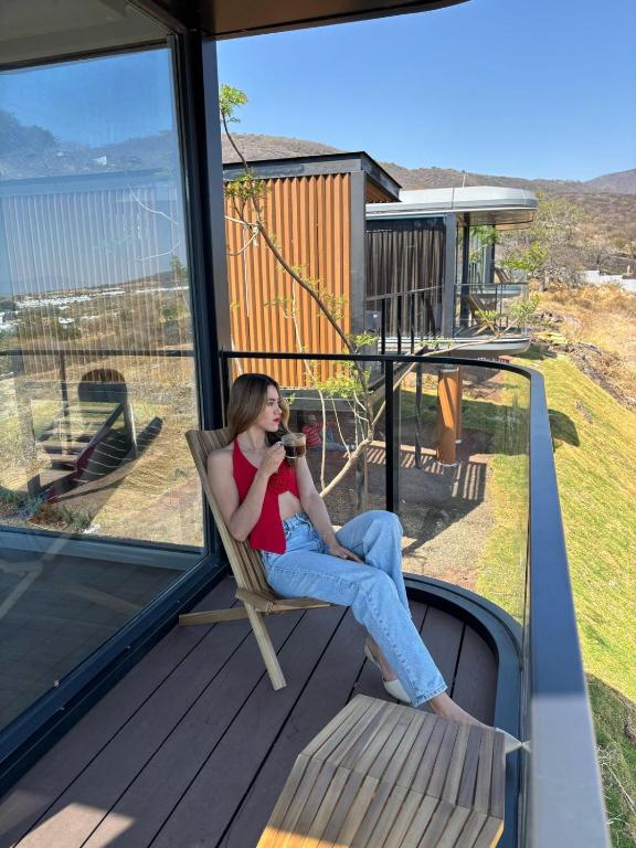 Balkón nebo terasa v ubytování LUA Capsule Rooms
