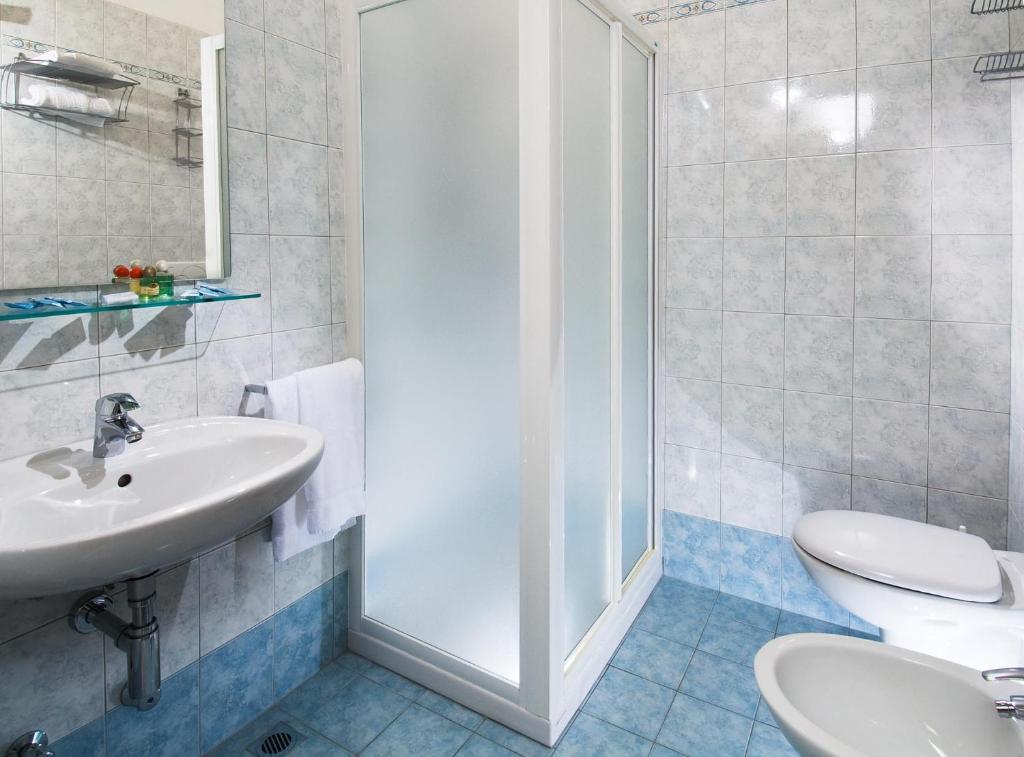 Koupelna v ubytování Hotel Trieste