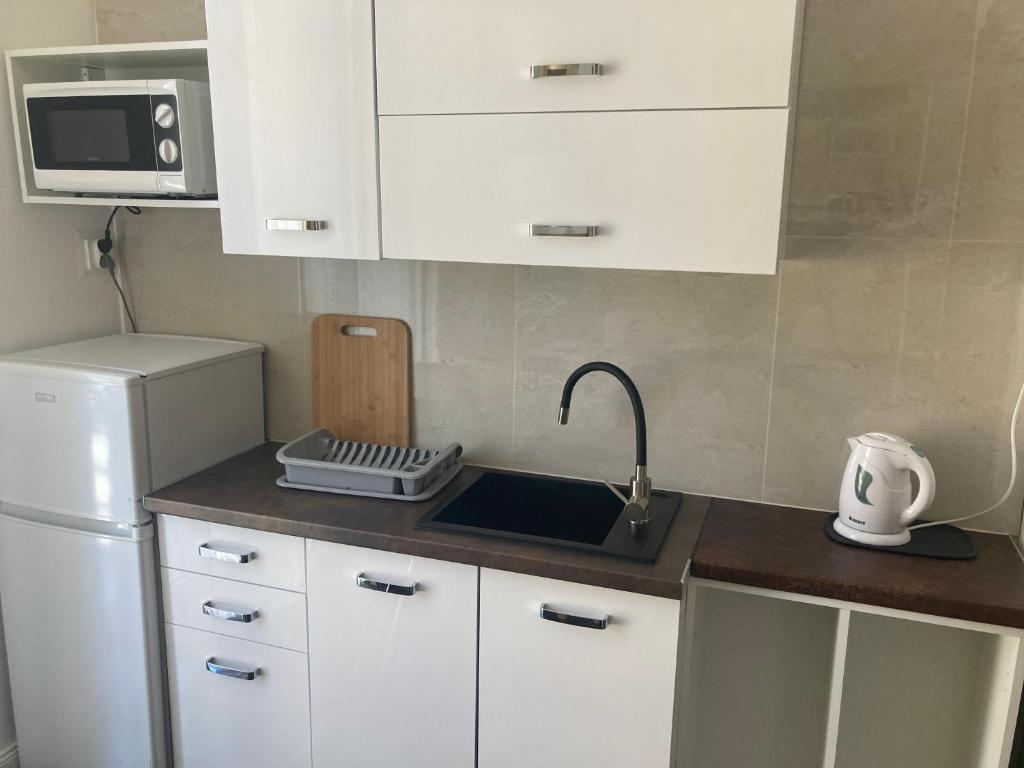 Kuchyňa alebo kuchynka v ubytovaní Leonia- Apartamenty i Pokoje Gościnne