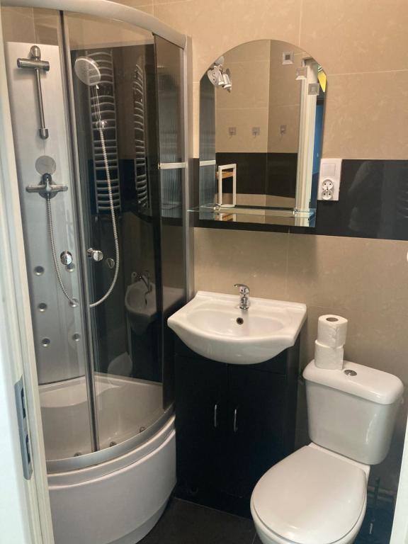 Kúpeľňa v ubytovaní Leonia- Apartamenty i Pokoje Gościnne