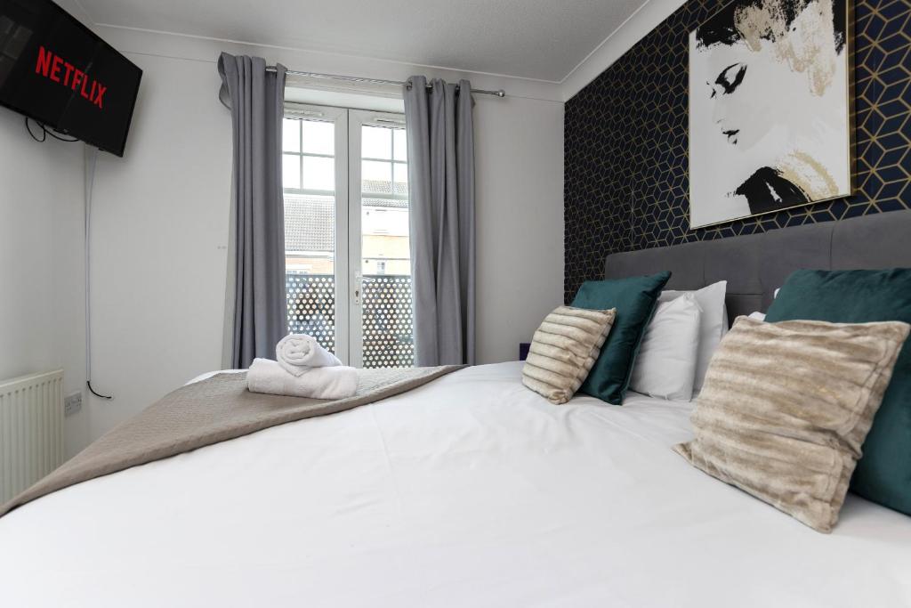 Postel nebo postele na pokoji v ubytování Tyne and Wear retreat, Newcastle