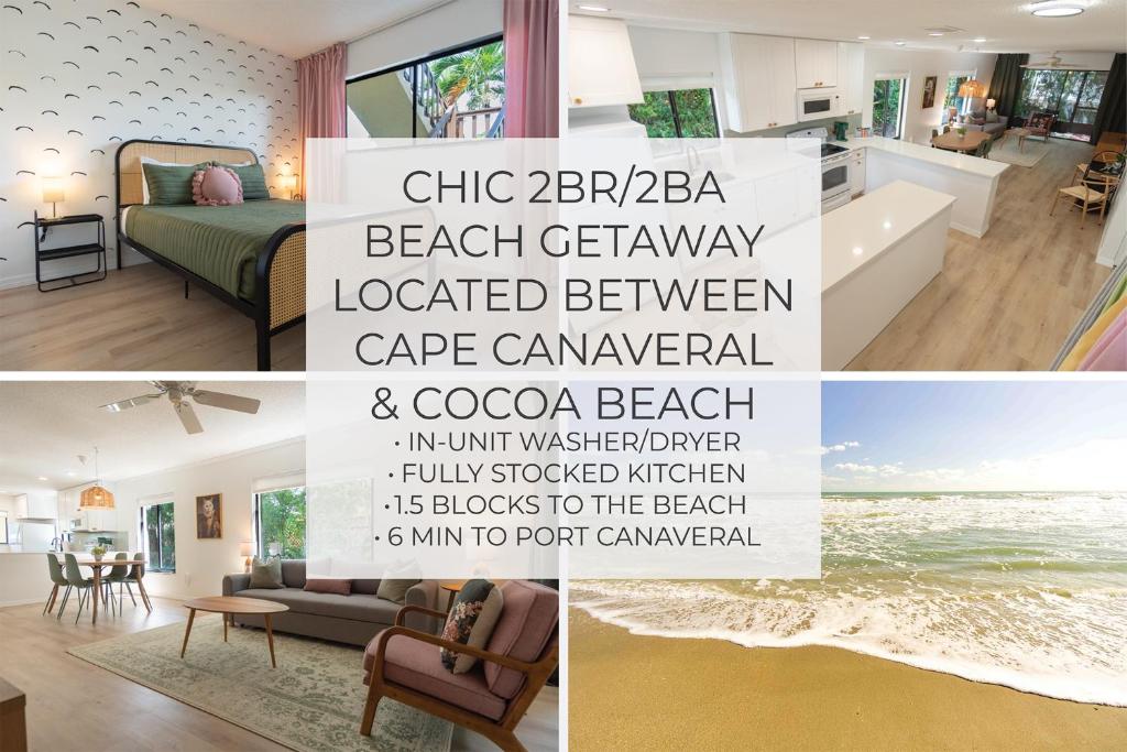 a collage of photos of a beach apartment at Private Tropical Beach Oasis - Aloe in Cape Canaveral
