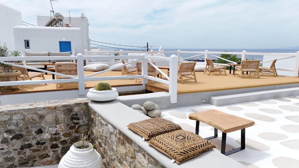 Balkón nebo terasa v ubytování Merriam mykonos town