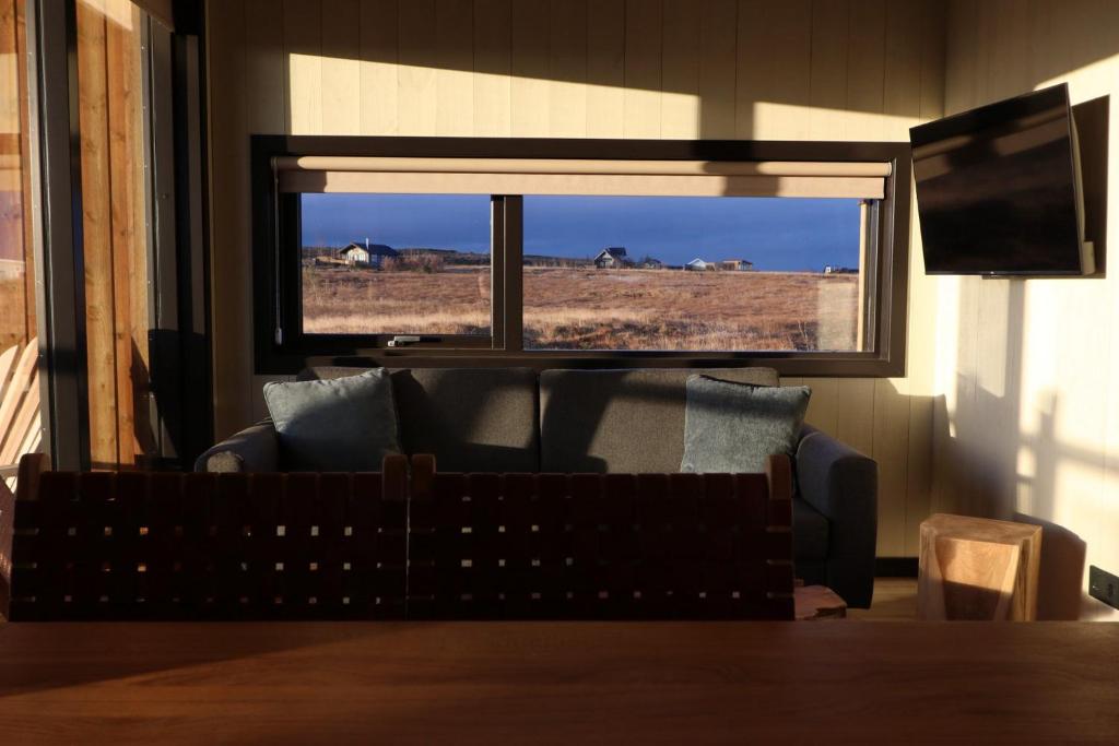Televisyen dan/atau pusat hiburan di Blue View Cabins