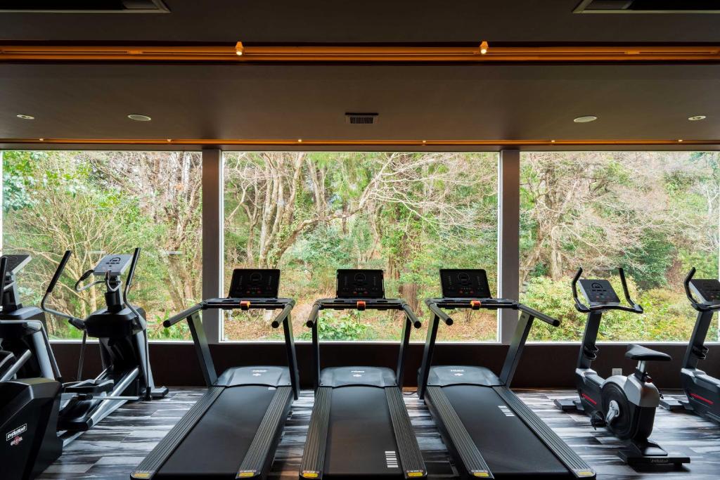 Fitness centrum a/nebo fitness zařízení v ubytování Gekkoju Yufuin