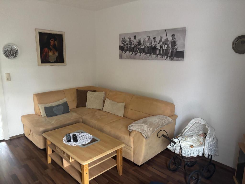 Posezení v ubytování Wunderschöne Ferienwohnung Molly