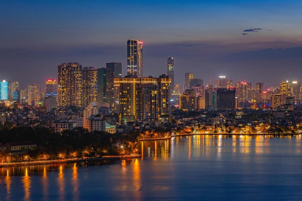 Cảnh Hà Nội hoặc tầm nhìn thành phố từ khách sạn