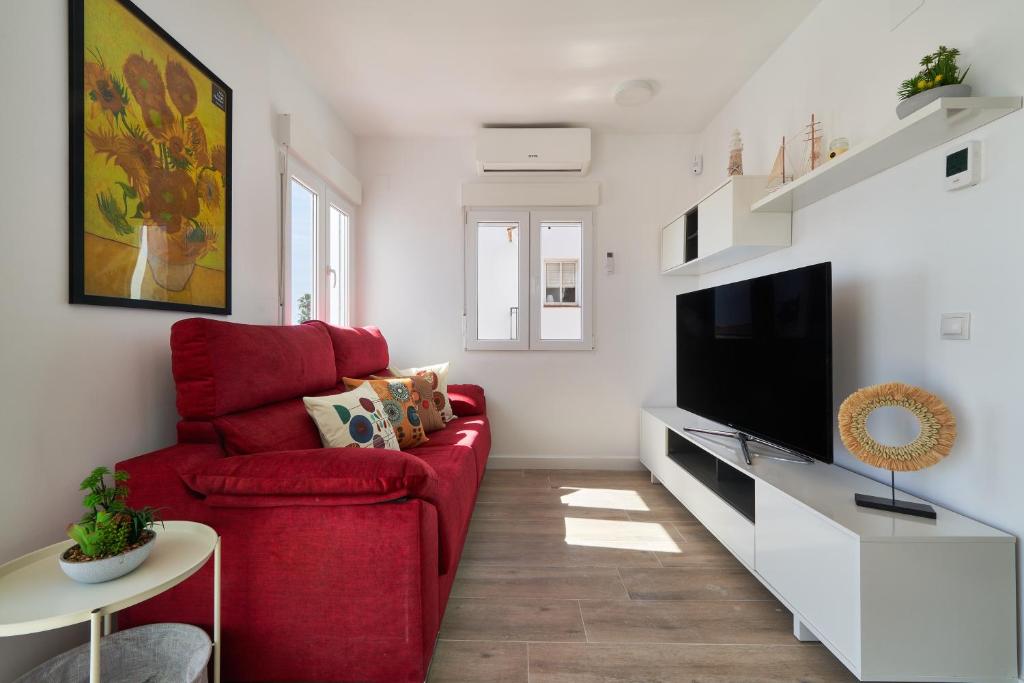 TV a/nebo společenská místnost v ubytování Manilva Beach Apartment