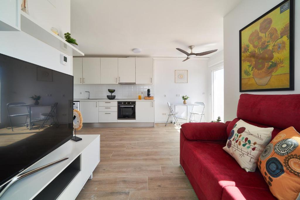 Kuchyň nebo kuchyňský kout v ubytování Manilva Beach Apartment